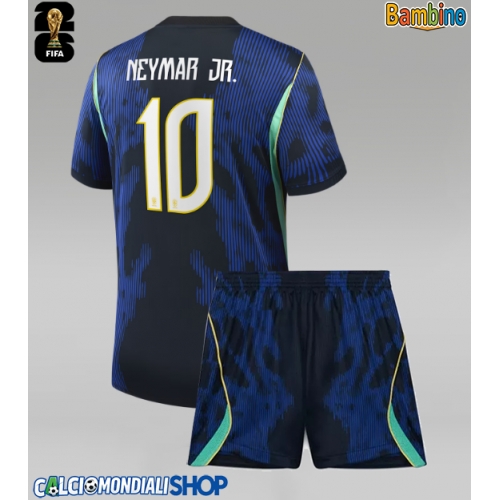 Maglie da calcio Brasile Neymar Jr #10 Seconda Maglia Bambino Mondiali 2026  Manica Corta + Pantaloni corti)
